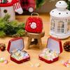 2Pcs Portable Christmas Iron Candy Container Christmas Cheer Candy Holders Snacks Case with Colorful Seasonal Pattern