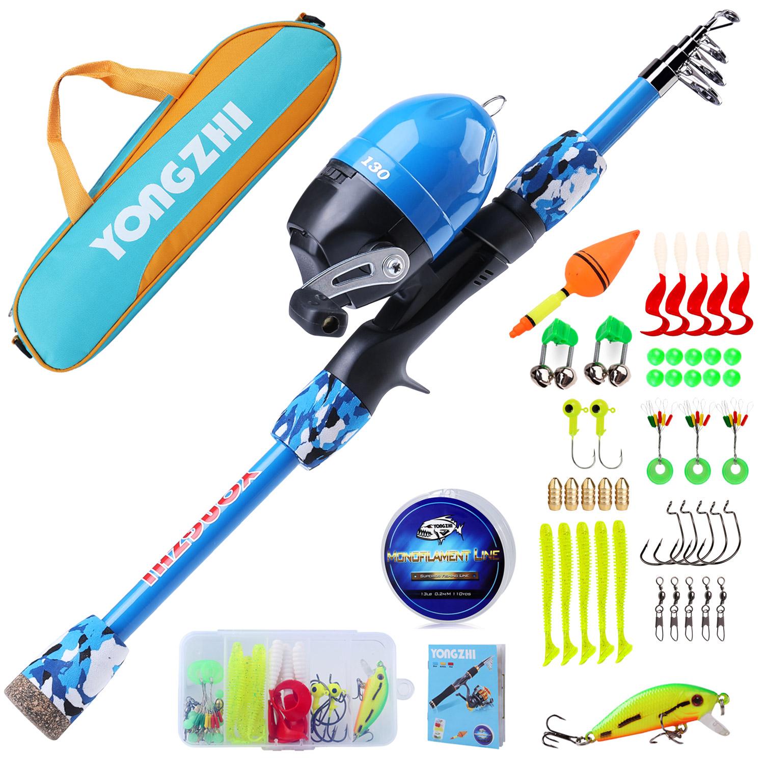 

Набор для рыбалки, спиннинг с катушкой + наживки и приспособления в футляре 1.5MRod&Reel Full Kit синий