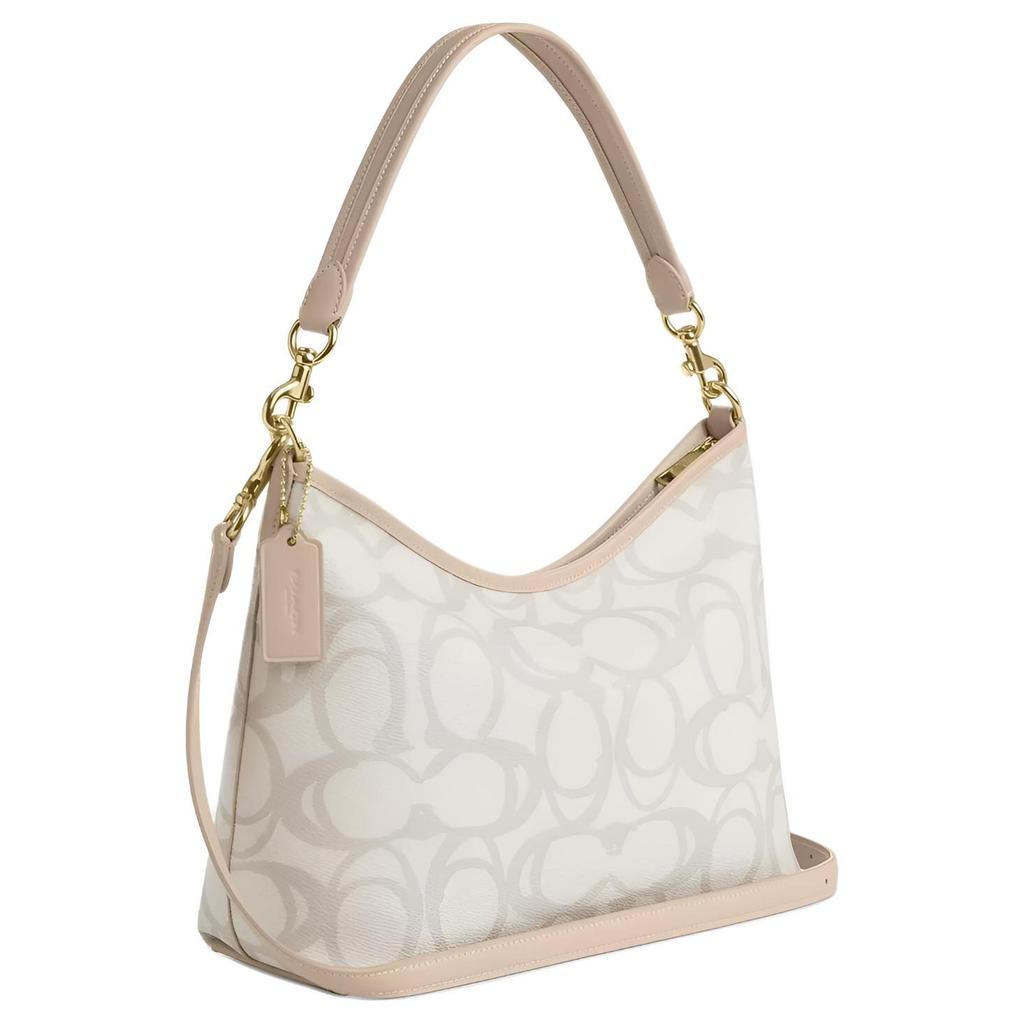 COACH LaurelSignature Coated Canvas Handbag, Shoulder Bag Large Women's Ecru CBH87-IMIVO