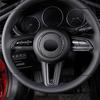 Für Mazda 3 CX-30 2019-2025 ABS Matt/Carbon/Rot Auto Lenkrad Knopf Rahmen Kreis Abdeckung Trim Aufkleber Styling Zubehör