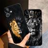 Black Soft Phone Cover Case for iPhone XR 7 8 17Air 15 16 14 Plus XS Max 13 12 11 17 Pro Max Animal Lion Pattern