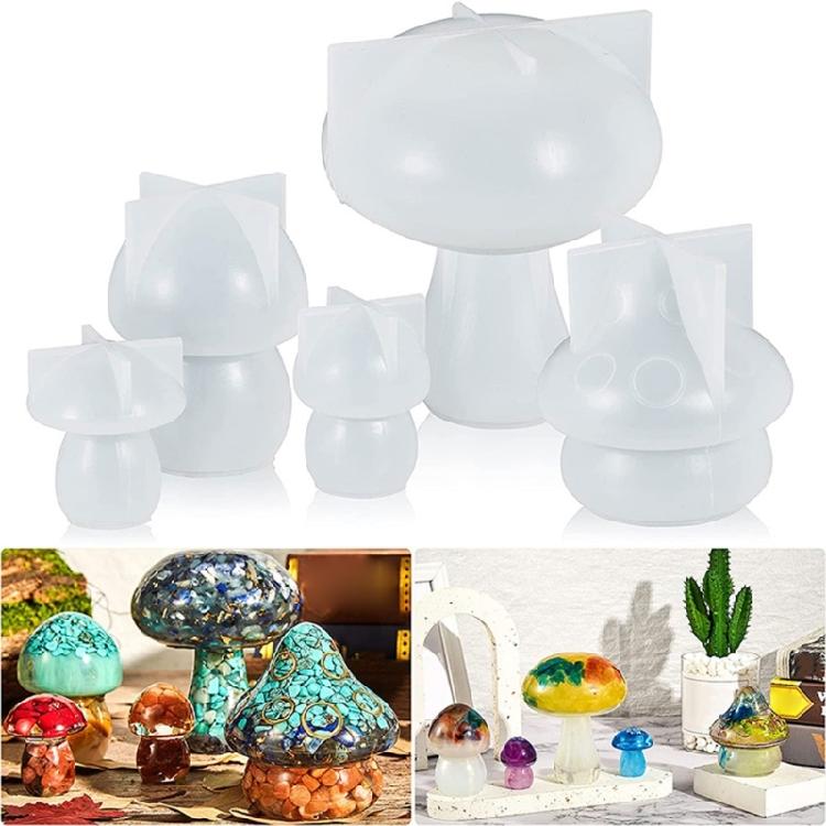 Mushroom Silicone Mold for Epoxy Resin Casting Home Decors Scented Candle DIY Soap Making Mould 3D Mushroom Resin Molds