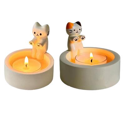 1/2 pz portacandele gattino simpatico gatto alla griglia portacandele per aromaterapia ornamenti decorativi da tavolo zampe candela regali di compleanno