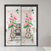 Floral Wall Sticker Lotus Vase Self Adhesive Removable for Living Room Bedroom Kitchen Glass Window Decoration