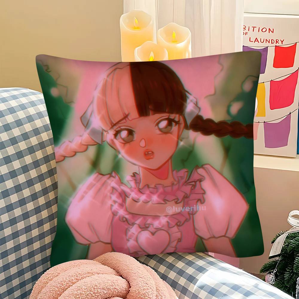Pc MMelanie Martinez Singer Pillow Case Fashion Square Pillowcase Bedroom Sofa Room Ins Decoration Leisure