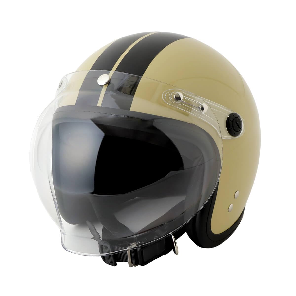 

ISHINO SHOKAI Jet MAX-308 Motorcycle Helmet, Small John Jet, SG Standard, PSC Standard, Size M (Approx. 54-57cm), Khaki/Black