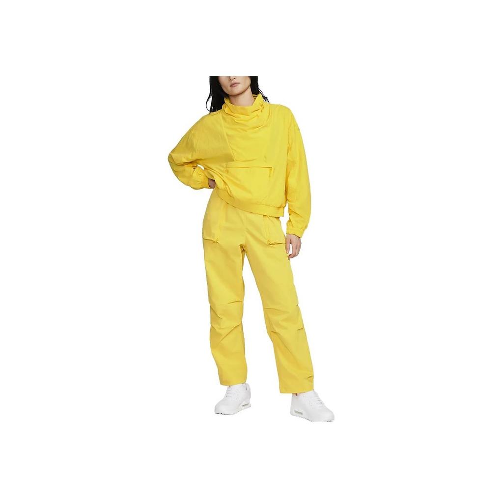 Nike Sportswear Tech Pack Solid Zip Pocket Woven Collar Jacket Women Outerwear Yellow DQ6658-719