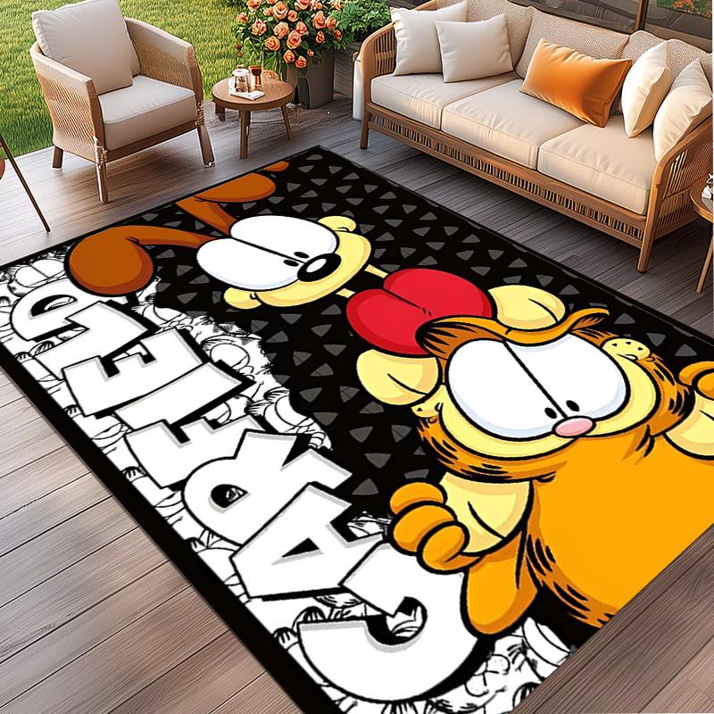 Garfield Print Rug, Washable Floor Carpet, For Entryway Dorm Laundry Room Office Study, Home Decor Birthday Christmas Gift