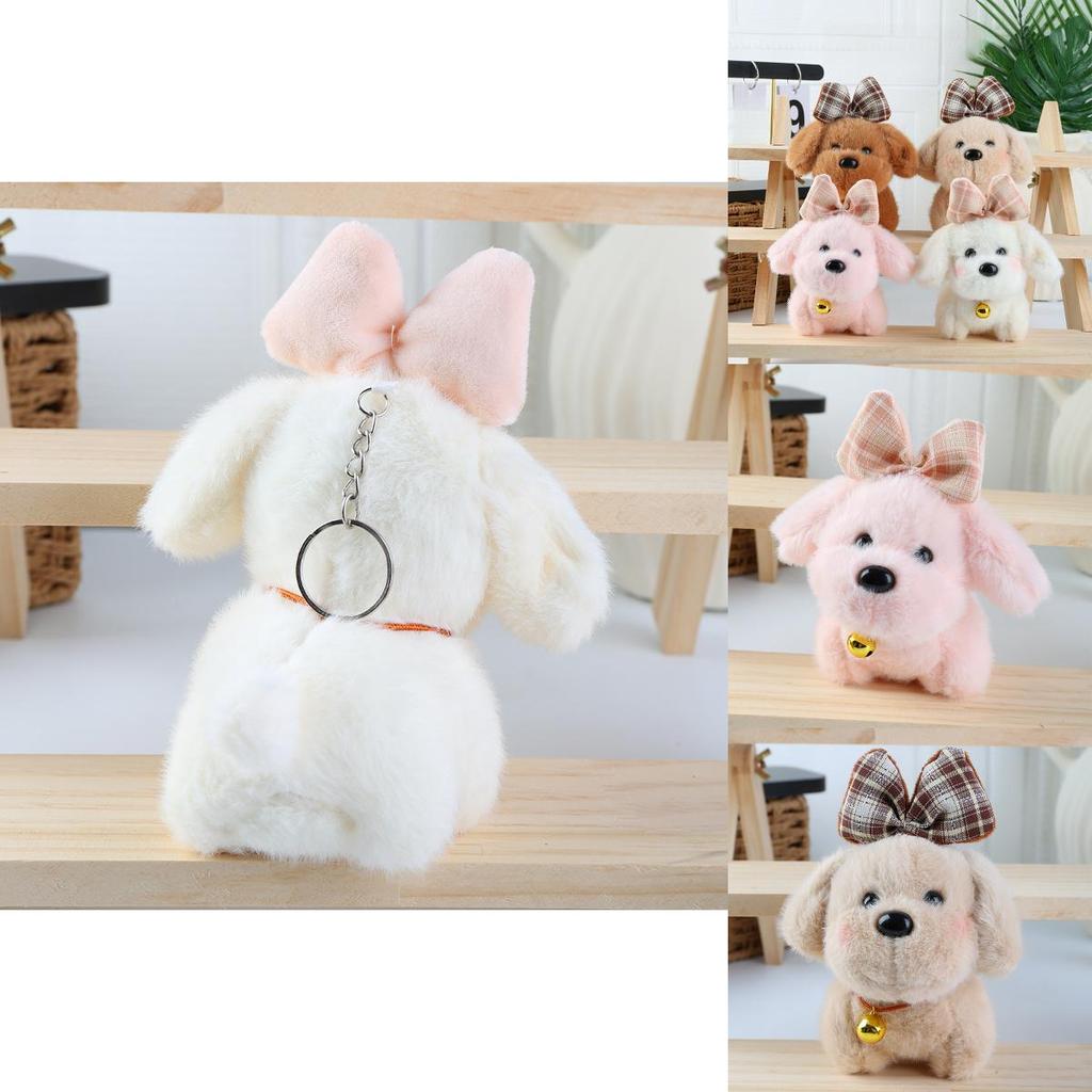 Soft Animal Plush Keyring With Bow Accent For Backpack Charm And Daily Use