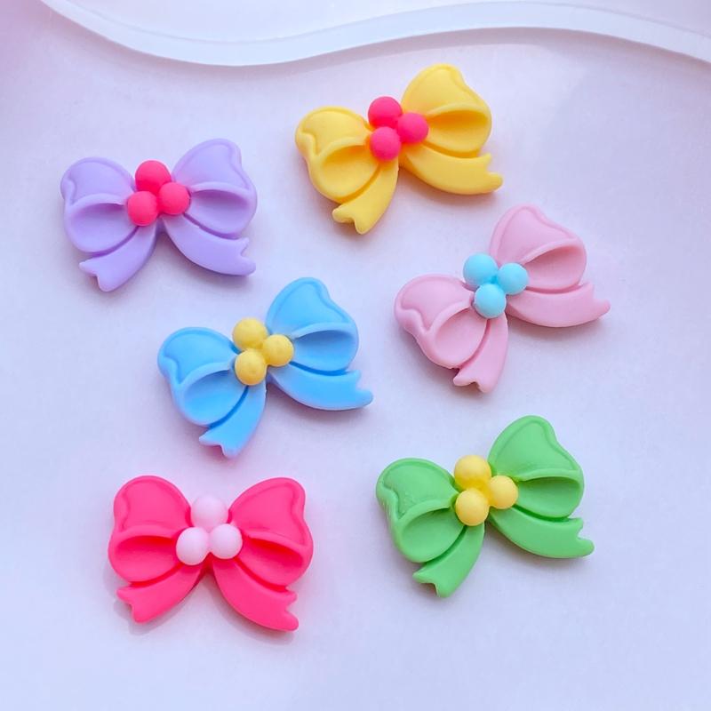 

12Pcs New Cute Resin Mini Bow Blossoms Flat Back Cabochon Scrapbook Kawaii DIY Embellishments Accessories