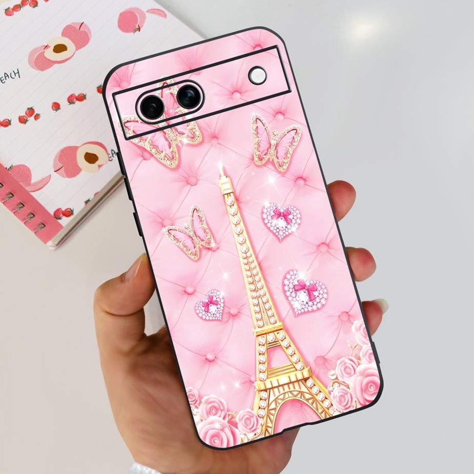 For Google Pixel 8A Case Pixel8 Pro Cute Cat Flower Painted Cover Silicone Phone Case For Google Pixel 8 Pro Pixel8A Soft Fundas