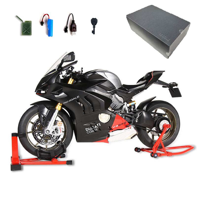 1/6 Ducati V4SP2 Rennmotorrad Legierung Druckgussmodell Dynamischer Kupplungsornament Spielzeug für Jungen Geburtstagsgeschenk für Freunde