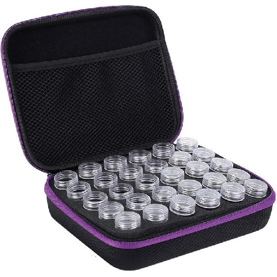 Joyzan Diamond Painting Storage Containers, 30 Slots Portable Bead Art Kit Box Shockproof Accessories Tools Craft Case Organizer Jewelry DIY 5D Seeds