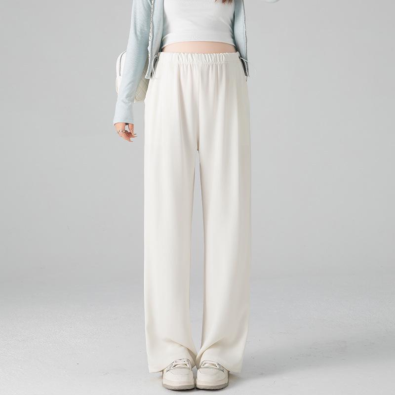 Petite Maternity Wide-Leg Drawstring Pants, Spring/Summer Fashion, Non-Constricting Belly, Casual Wear M абрикосовый