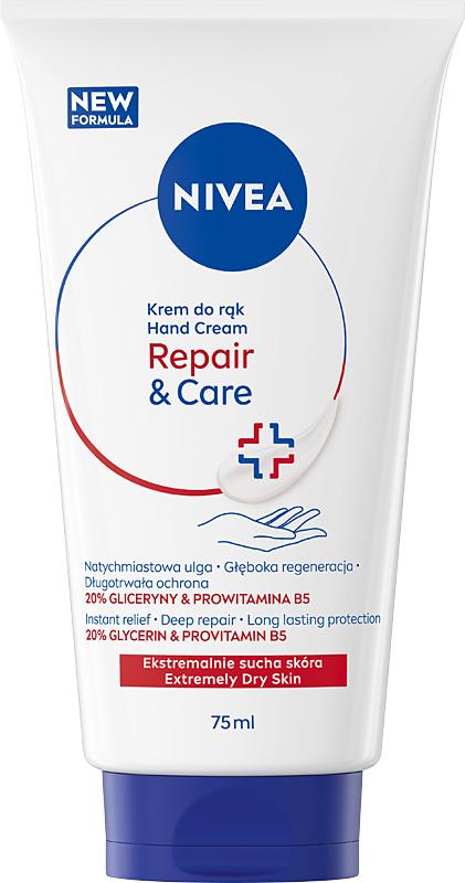 Nivea Repair Care Regenerierende Handcreme für trockene Hände - Feuchtigkeitsspendend 3-in-1 75ml