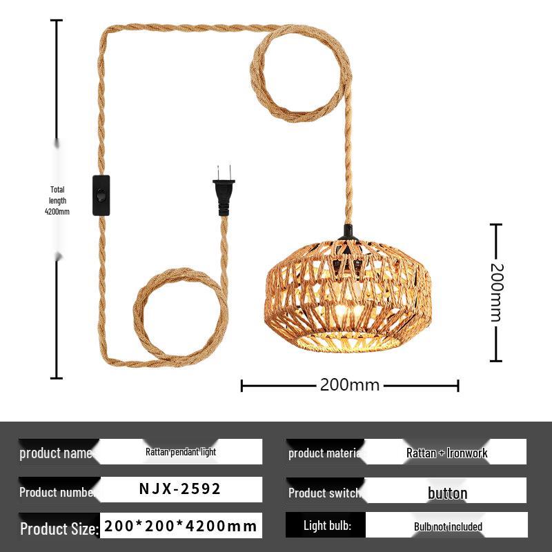

Chinese Style Rattan Chandelier: Tea Room, Living Room, Tatami Study, or Bar Light