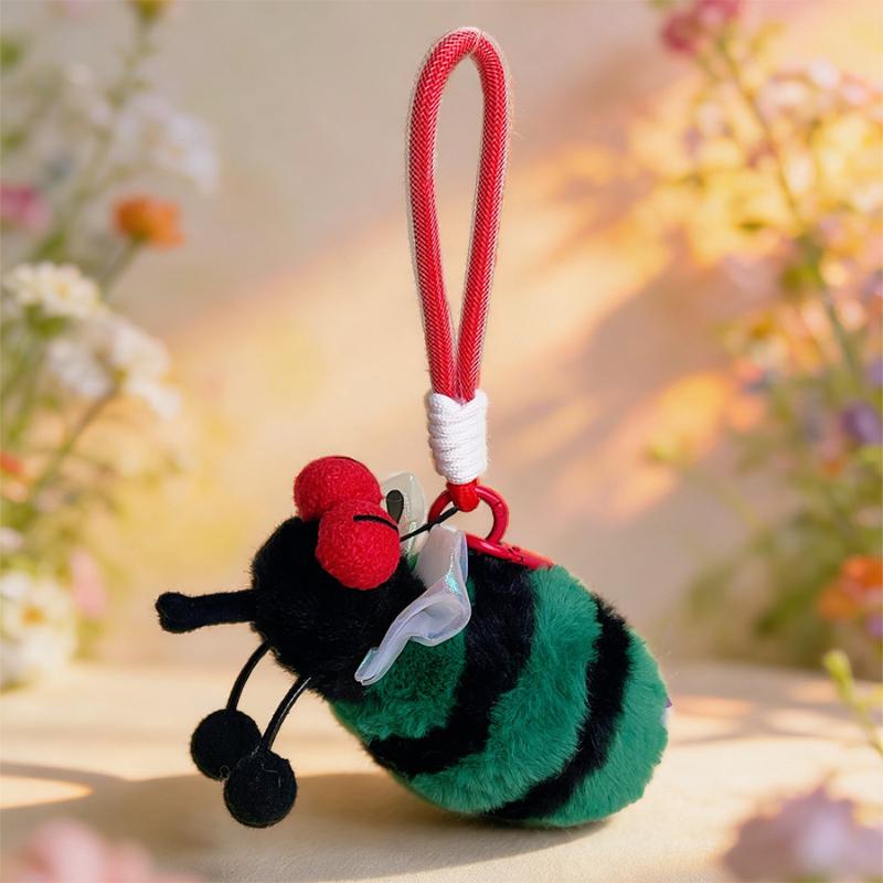 

Cute Insect Plush Keychain Cartoon Bug Plush Pendant With Lanyard For Backpack Decoration Bag Charms Gift For Kids Adults