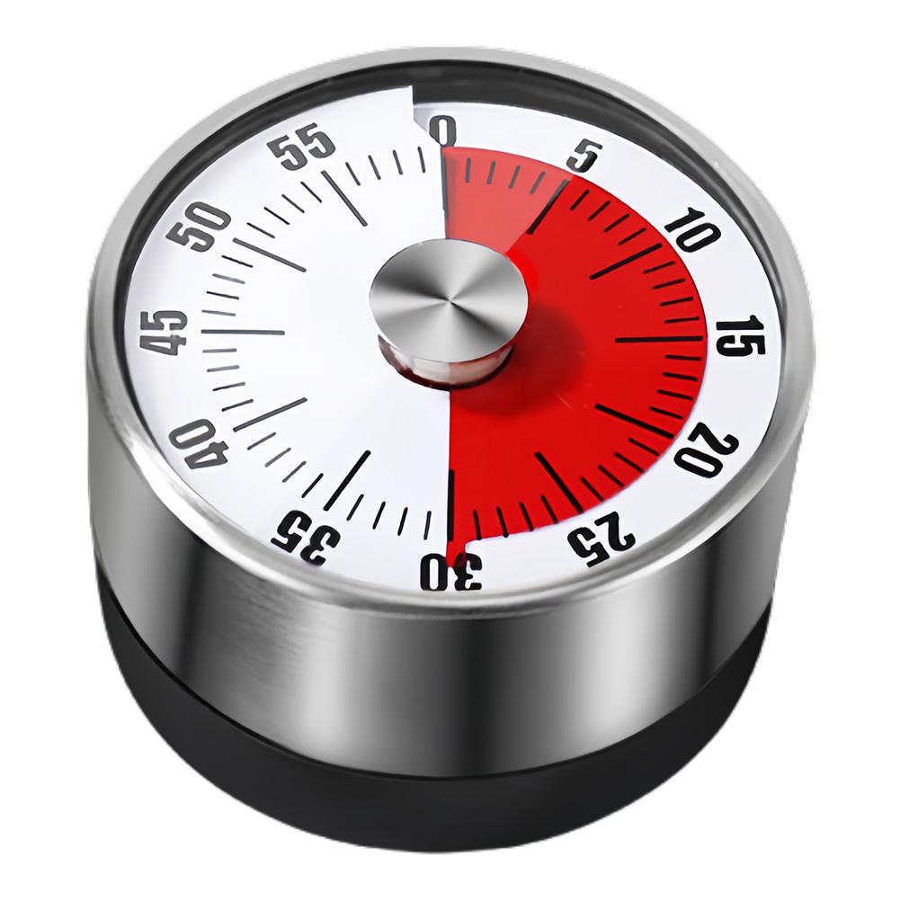 Mechanical Countdown Timer Stainless Steel Kitchen Machinery Timer 60 Minute Magnetic Alarm Reminder for Student Learning
