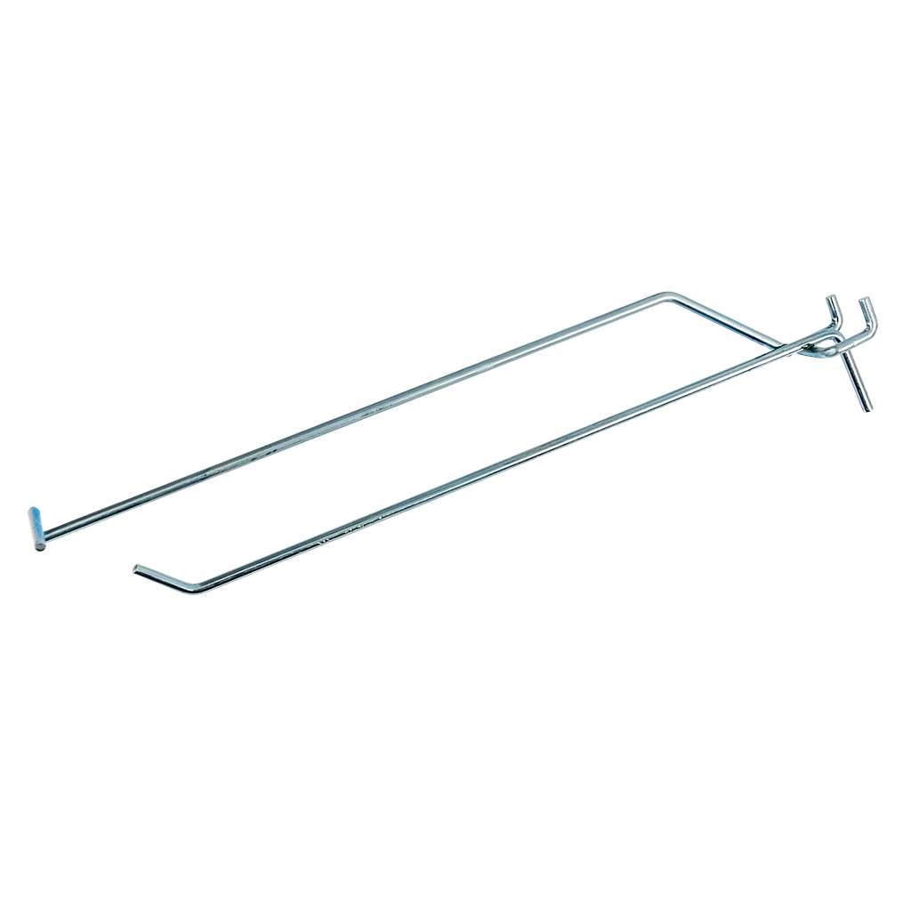 Single hanger with a bracket for a price tag for perforation EURO Mega-M L-25cm fi4 zinc N