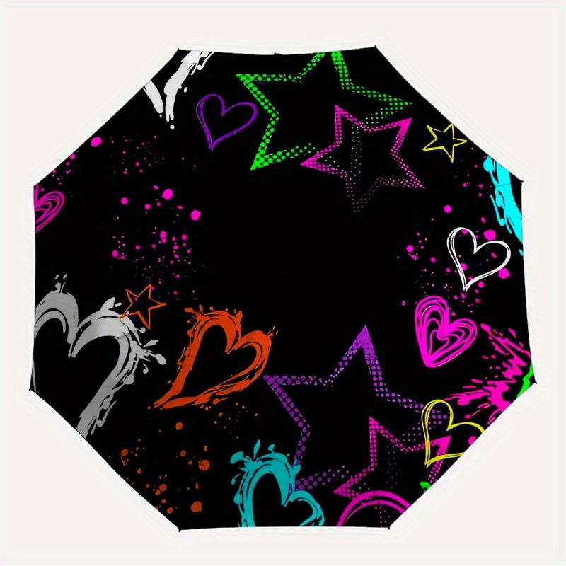 1pc Stars Hearts Themed High-quality Umbrella,Automatic Opening and Closing Umbrella,Multi-functional Umbrella G0811310