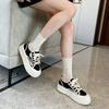 Special Canvas Shoes for Women's 2025 Summer New Lace Mesh Breathable Mesh Shoes with Skirts Platform Casual Board Shoes