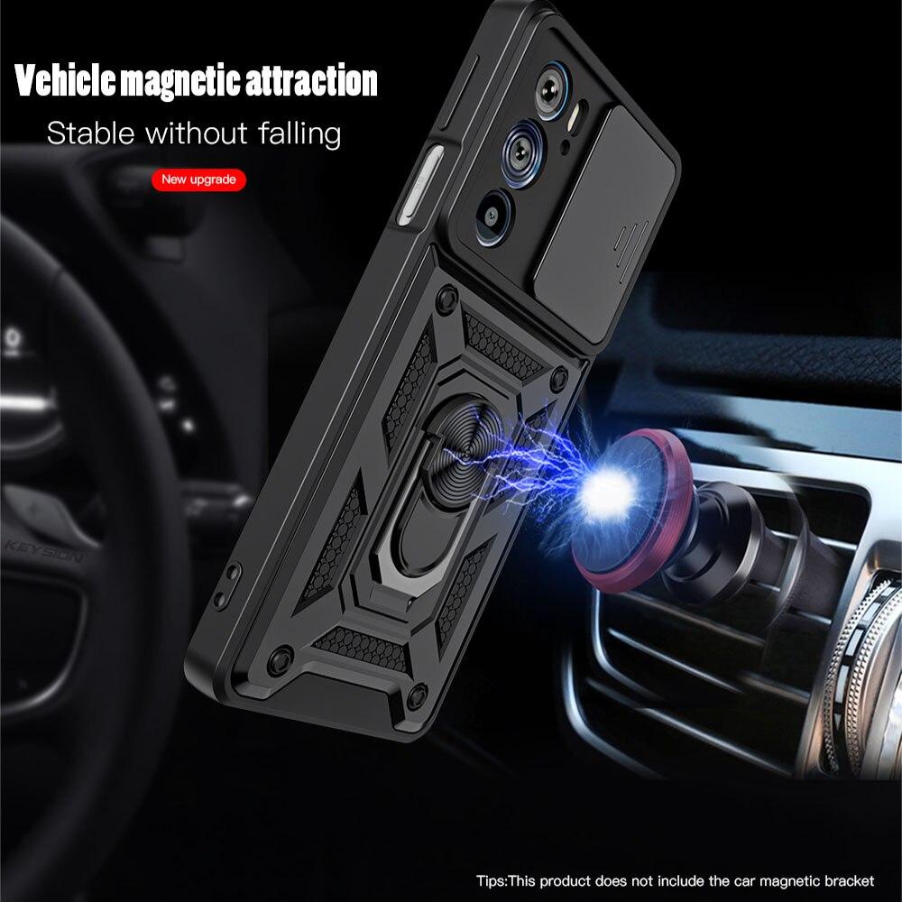 KEYSION Capa à prova de choque para Motorola Edge 30 Pro 20 Lite 20 Fusion S30 Push Pull Camera Protection Phone Cover para MOTO G200