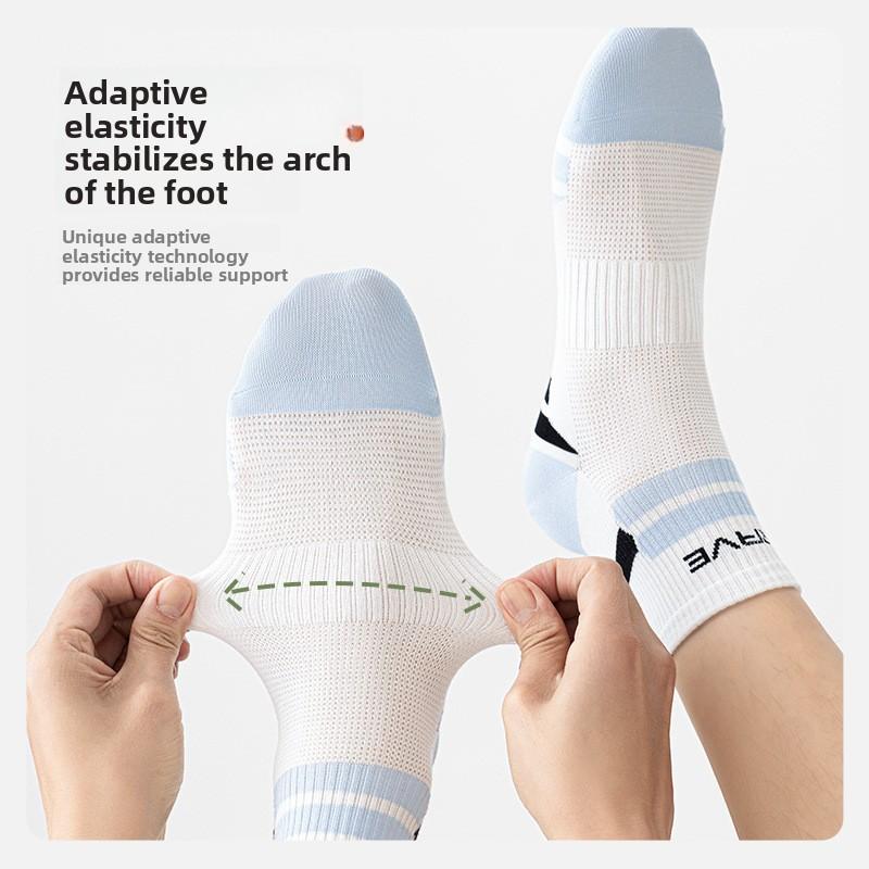 Socks Men's Cotton Anti-odor Sports Socks Spring/Summer Thin Mid-calf Cotton Running Socks