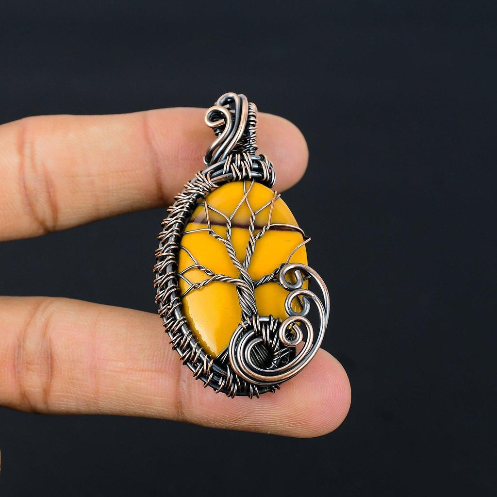 Tree Of Life Mookaite 999 Copper Wire Wrapped Pendant Handmade Gemstone Jewelry, Gifts For Wife Brand New Pendant