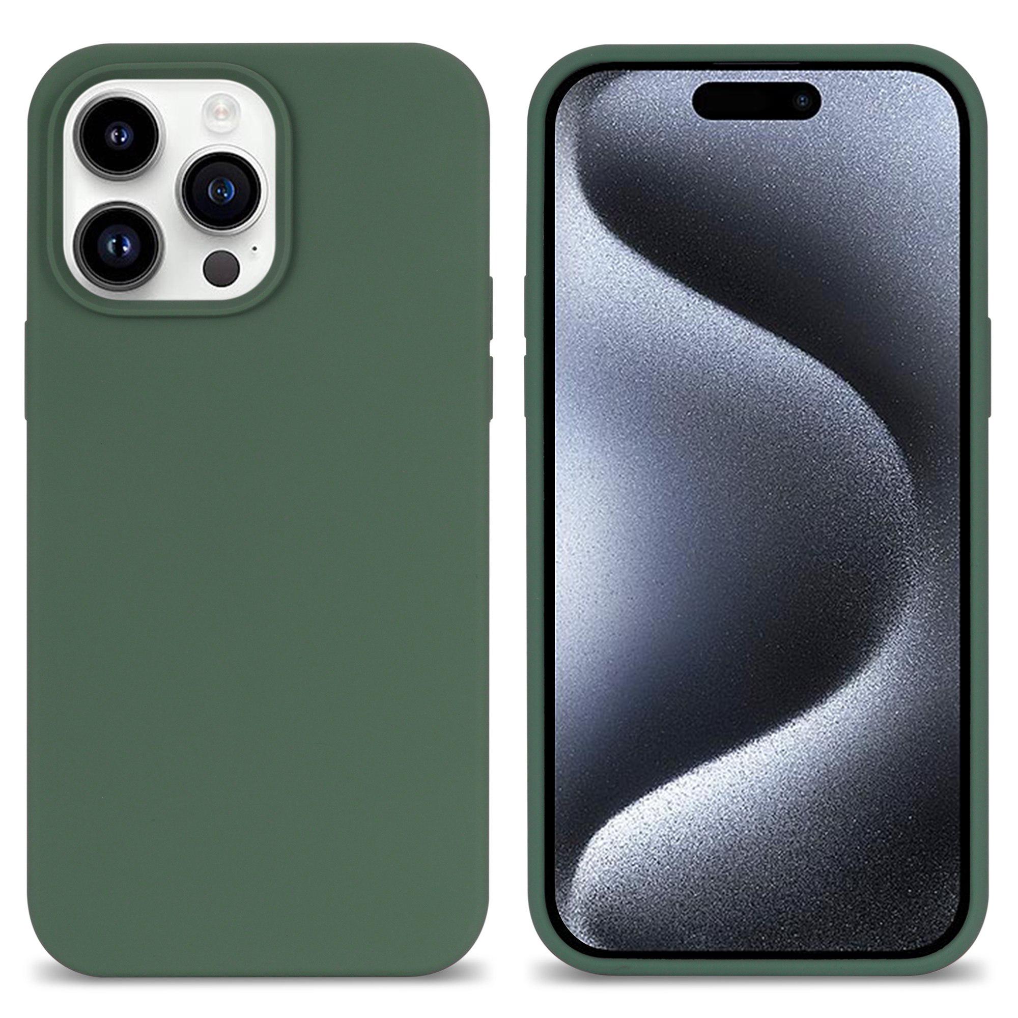 

For iPhone 15 Pro Case Anti-Fall Silicone Cell Phone Cover Protector Green