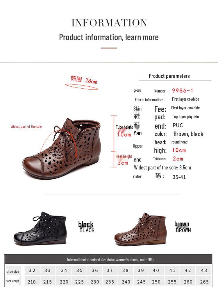 2025 Summer Women's High-Top Slip-On Cowhide Sandals - Comfortable Flat Soles