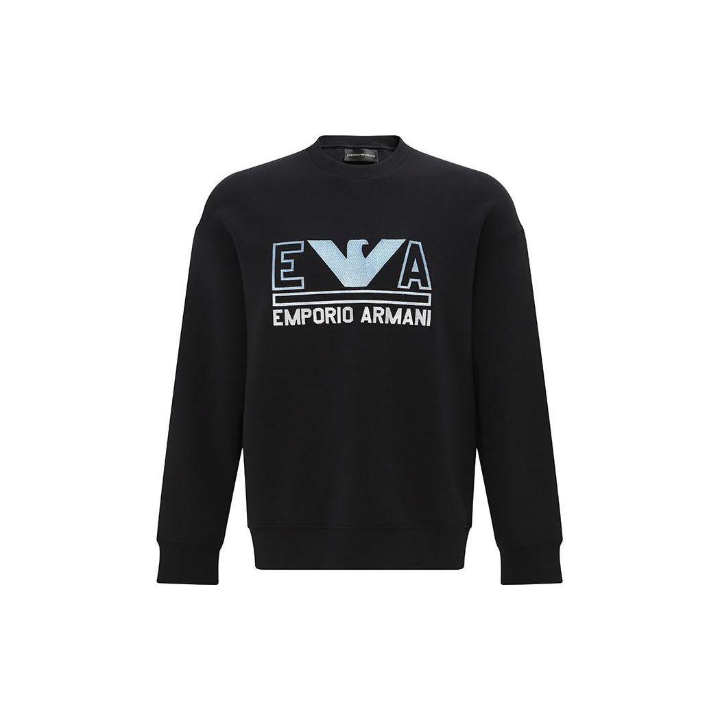 Emporio Armani Свитшот с принтом логотипа SS23 Мужской свитшот Черный 3R1MBT-1JHSZ-09K4 S