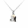 Jewel of Memory Cremation Pendant Necklace, Keepsake, Memorial Urn, Stainless Steel 316L, Men's and Women's, Includes Two Chains, Heart Shape