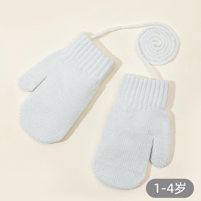 Winter Baby Gloves Warm Mittens Children Full Finger Gloves for 1-3Y Kids Hanging Neck Winter Gloves Newborn Baby Accessories