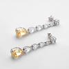 Sterling Silver 100% 925 9*13mm Yellow Water Drop High Carbon Diamond Drop Náušnice pro ženy Šumivé jemné šperky dárky