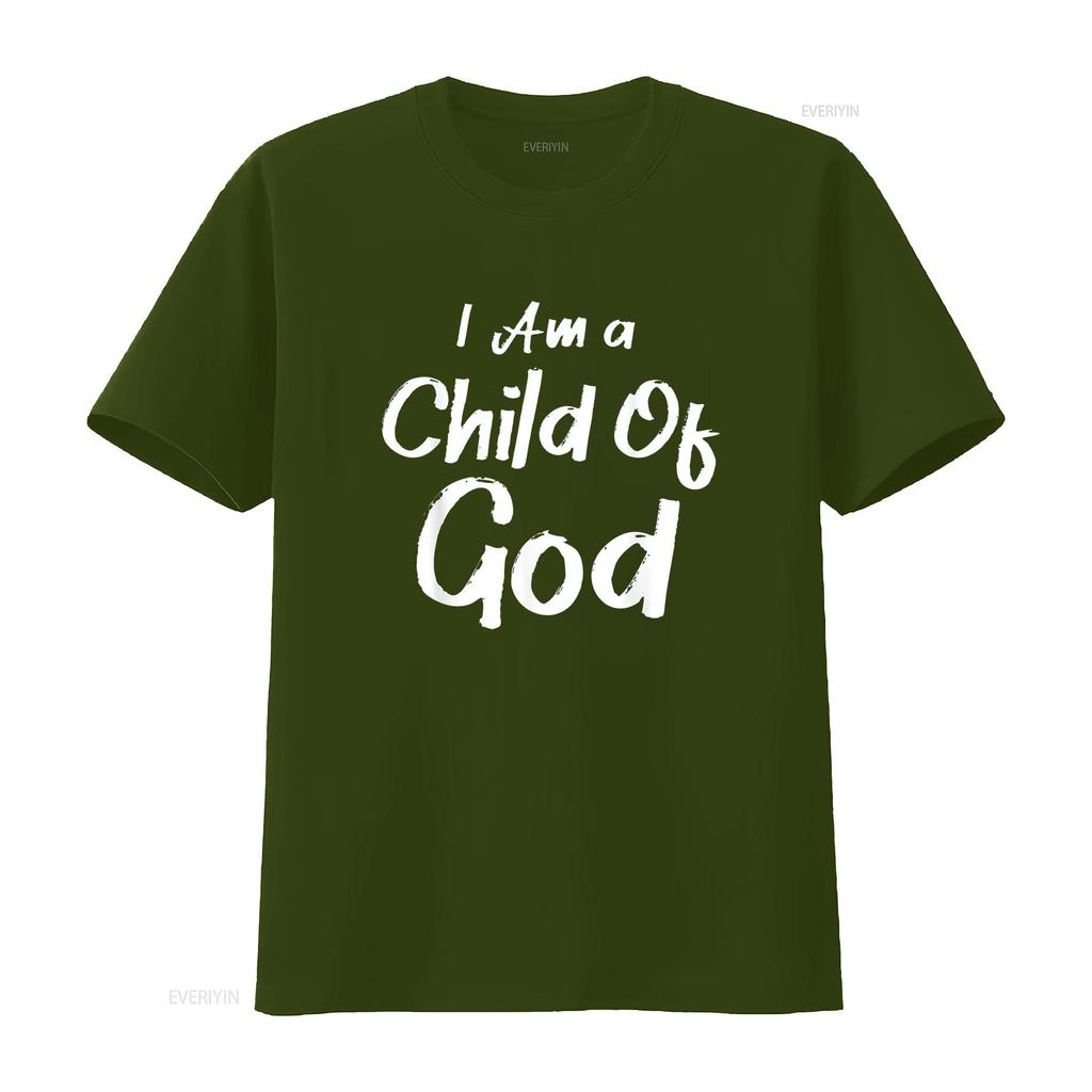 Christian I Am A Child Of God Withstand T Shirt vintage Washed homme Stretched Top For Everyday Wear Slightly Comfortable