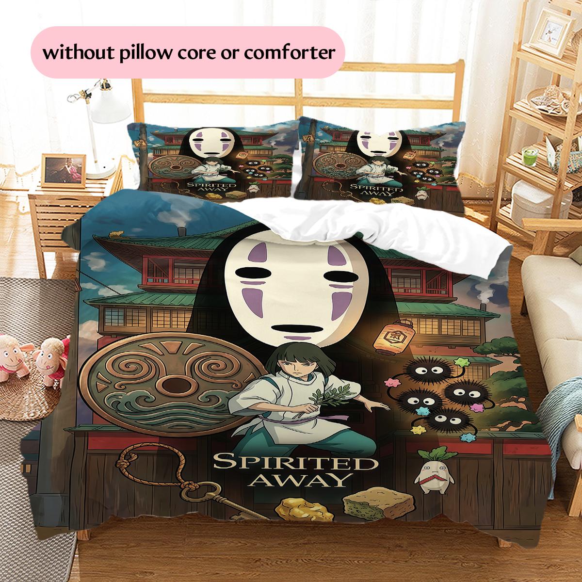

Spirited Away Themed Pattern Bedding Home Decoration Festival Gift (1 * duvet cover + 2 * pillowcase, without core) 135x200cm