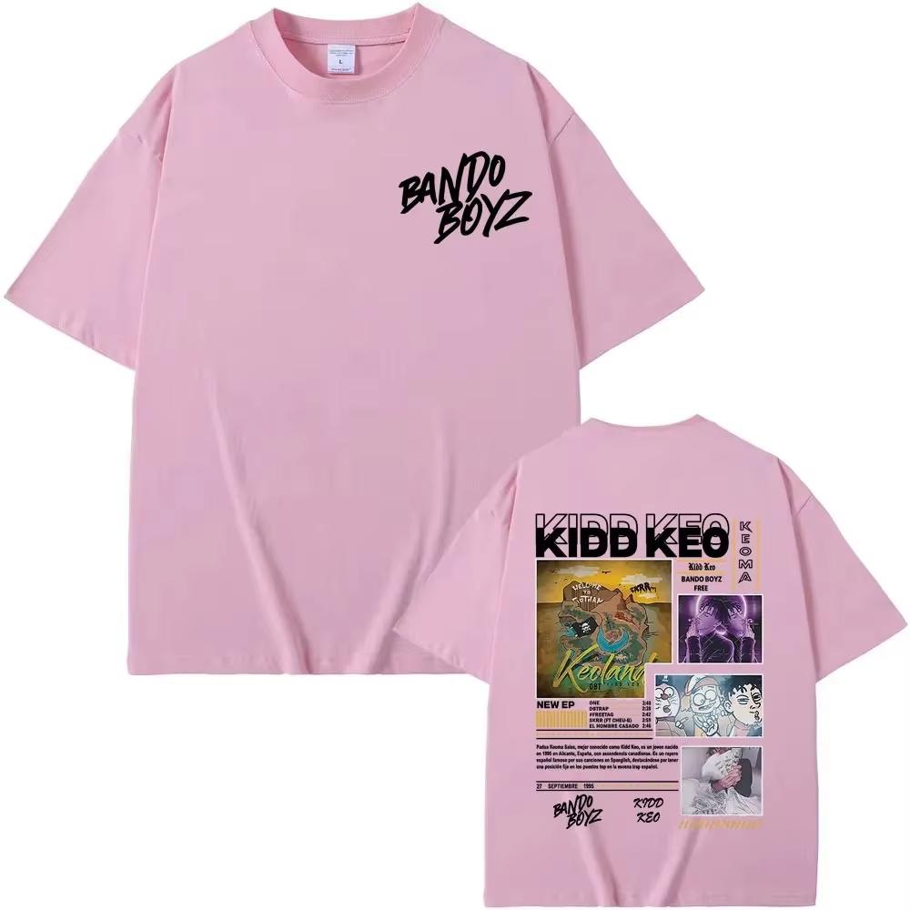 2026 Kidd Keo Rapper Bando Boyz World Tour Pattern TShirt Summer Fashion Classic ShortSleeved Mens and Womens TShirt