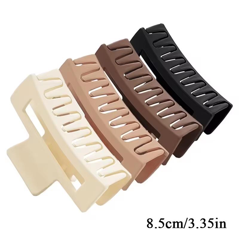 4pcs Simple Acrylic Hair Claw Clips for Women Solid Color Square Big Hair Claw Clips Fashion Shark Clip Girls Hair Accessories