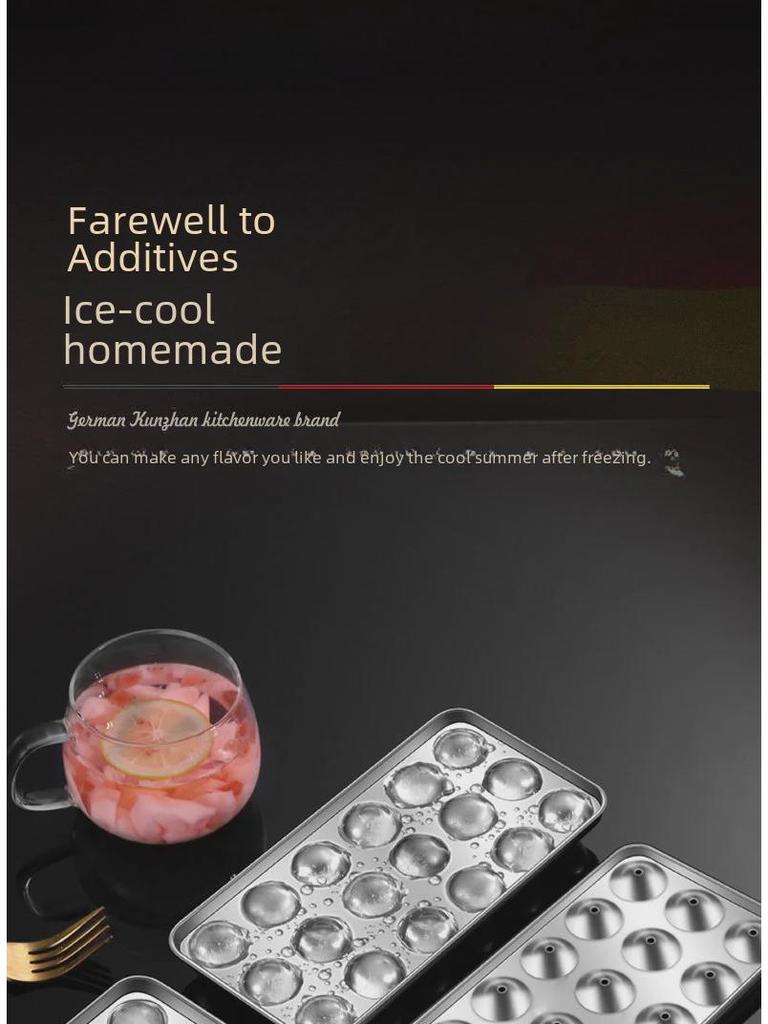 Eiswürfelform aus Edelstahl 304 mit Deckel zum Schnellfrieren