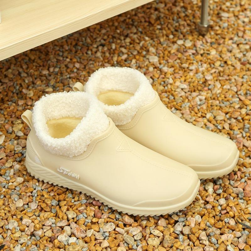 Shallow dopamine spring and autumn women's rain shoes kitchen cleaning canteen mother shoes waterproof shoes one pedal overshoes women's rubber shoes