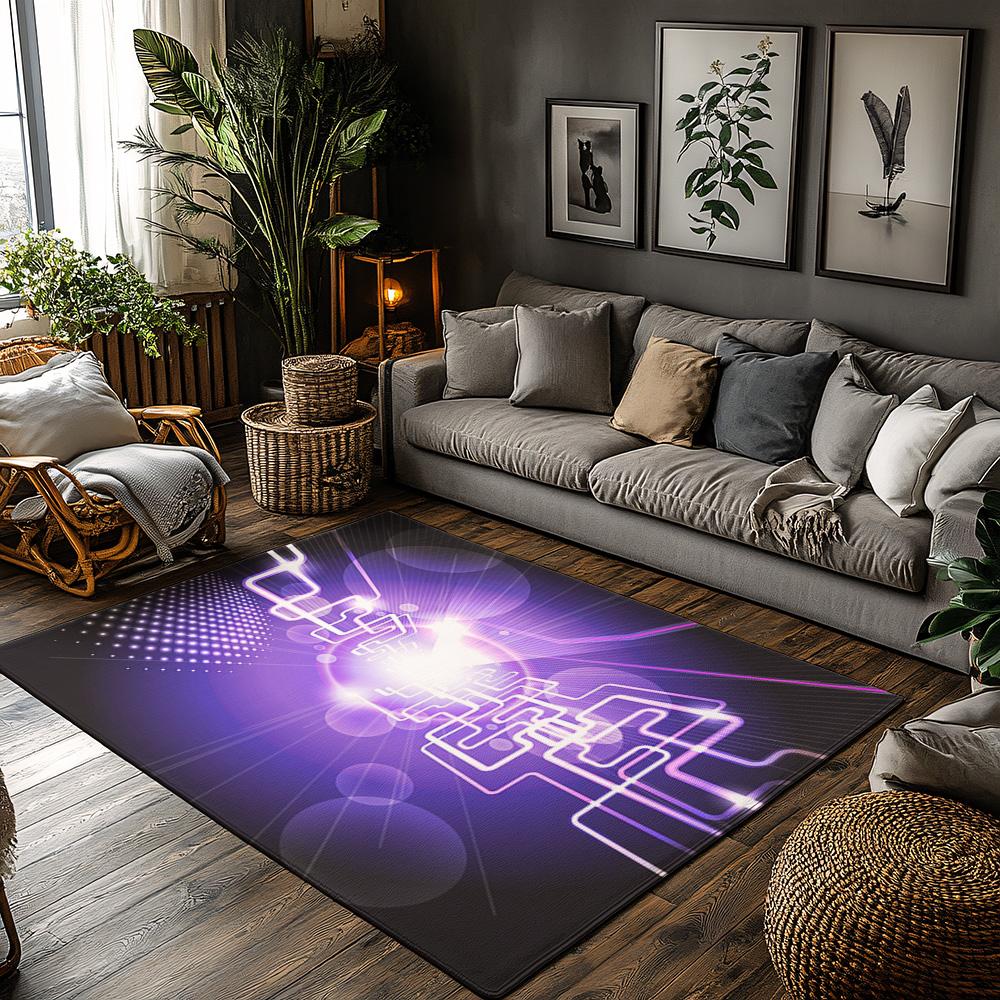 

Tuniu Futuristic Circuit Board Pattern Rug, Non-Slip Home Floor Mat, Bedroom Living Room Decorative Carpet 50x80cm