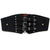 1 Pcs Fashion Women Wide Belt New Metal Buckle Elastic Waistband Leather Rivet Ultra for Stretch Thick Waist Dress