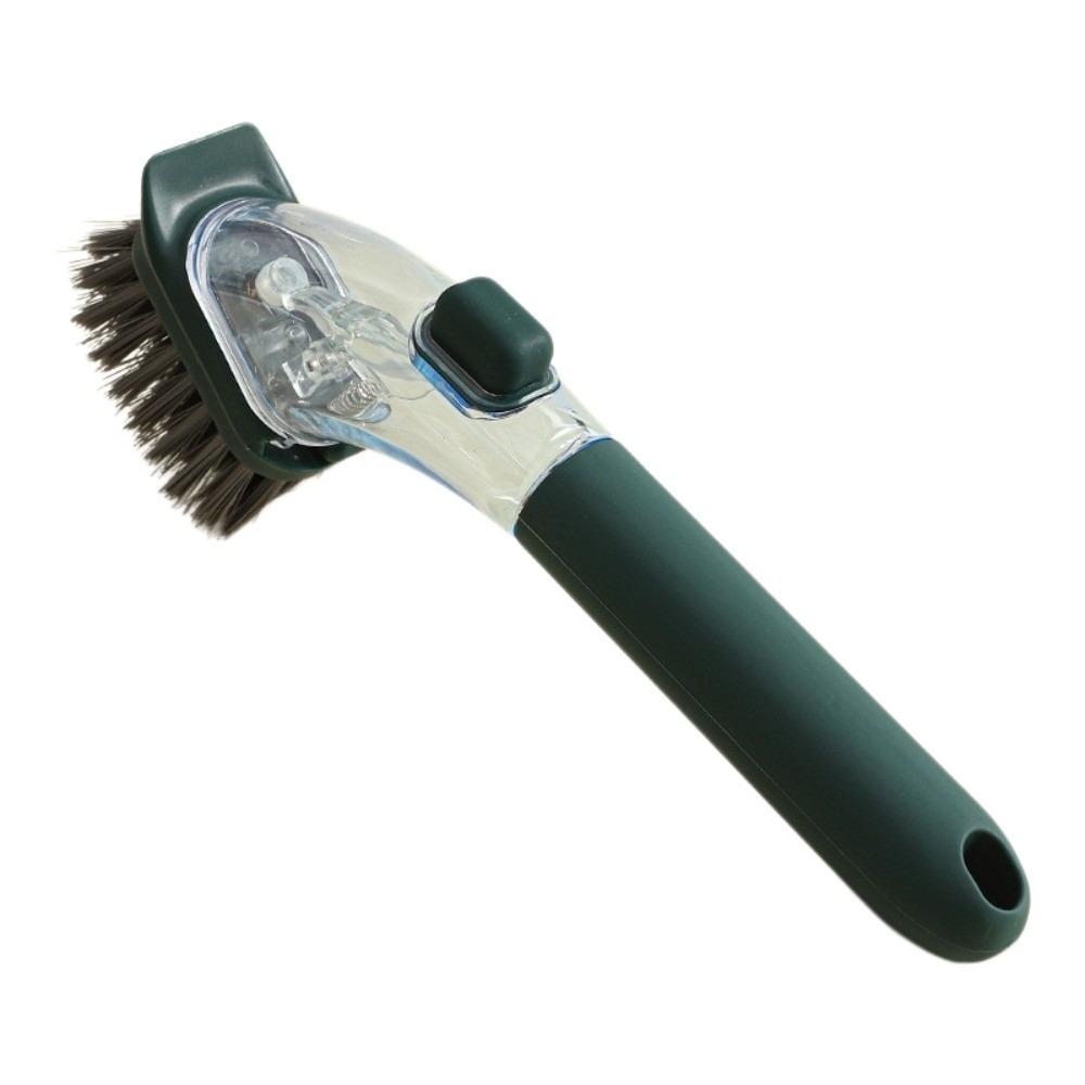 Press To Dispense Automatic Liquid Dishwashing Brush Dish Washing Scrubber  Sink Cleaning темно-зеленого