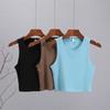Hirsionsan Summer Solid Short O Neck Knitted Tank Women Casual Skinny Camis Vest Female Sleeveless Shoulderoff Sexy Tops