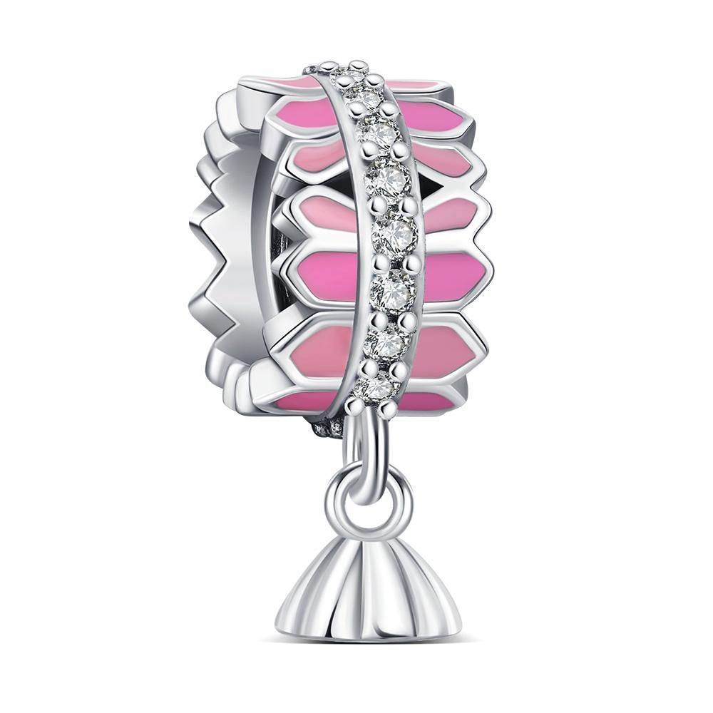 Copper Cute Car Bead Robot Charm Pink Pendant Fit Original Bracelet For Women Diy Fashion Jewelry Love Gift Elegant