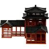 B0D5DC8MHG Miniature Japanese Statue - Hand Crafted Plastic Fish Tank Decor, Asian Garden Ornament, Ancient Architecture Model for Home, Office, and