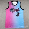 Maglia da Basket Miami Heat Uomo Donna Cotone Cucita Uniforme Squadra NBA Butler Wade Herro City Edition