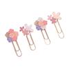Wowjimi Paper Cherry Blossom Office for Cute for Notebooks Clips, 4-Pack, Design, Decorative, Supplies, Durable, Paper, Documents, Stationery, Gift,