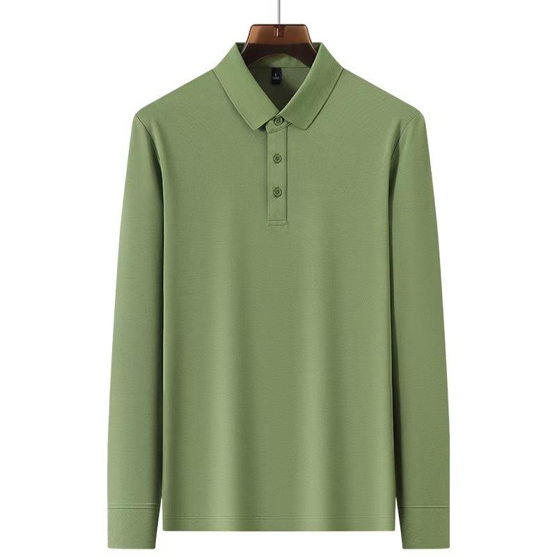 STORN Men's Fashion Waffle Solid Long Sleeved Polo Shirt Summer Breathable Comfortable Top