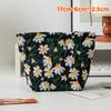 Canvas Cosmetic Bag with Floral Embroidery for Women Perfect Travel and Makeup Organizer